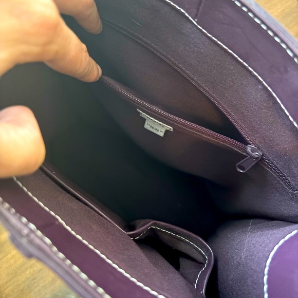 Purple leather tote - Picture 7 of 8